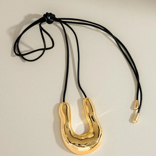 Gold Horseshoe Western Necklace