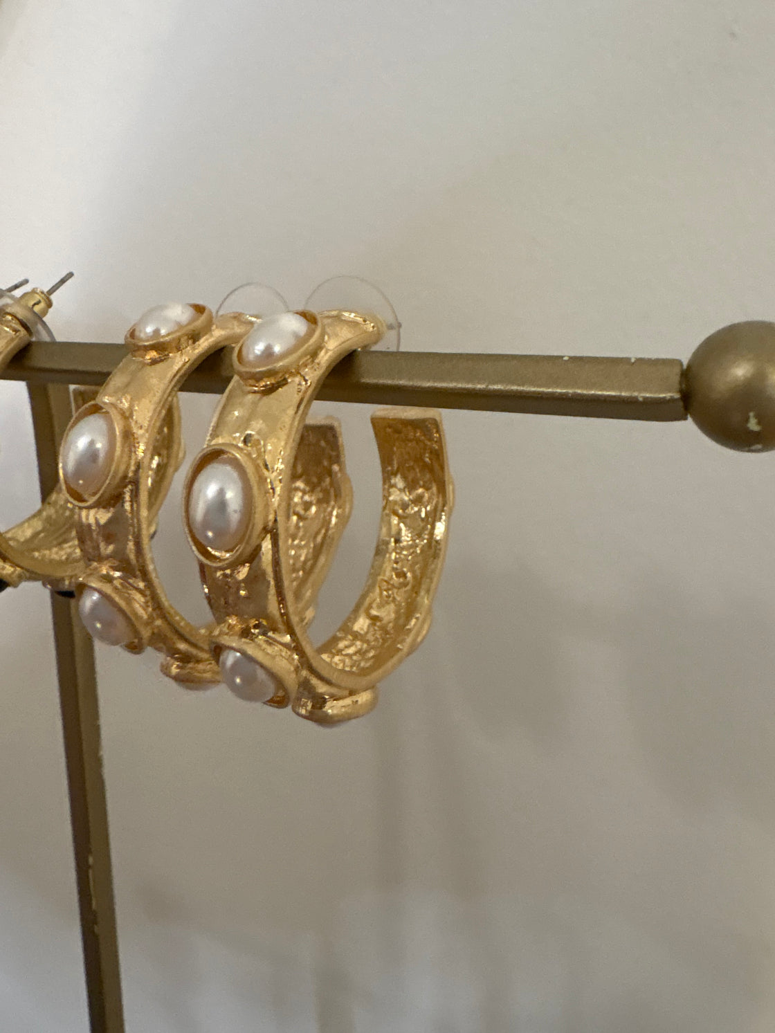 Pearl Gemstone Hoops