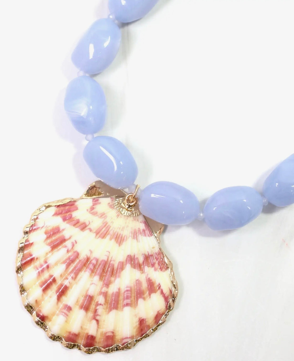 Sallisaw Shell Beaded Necklace Blue