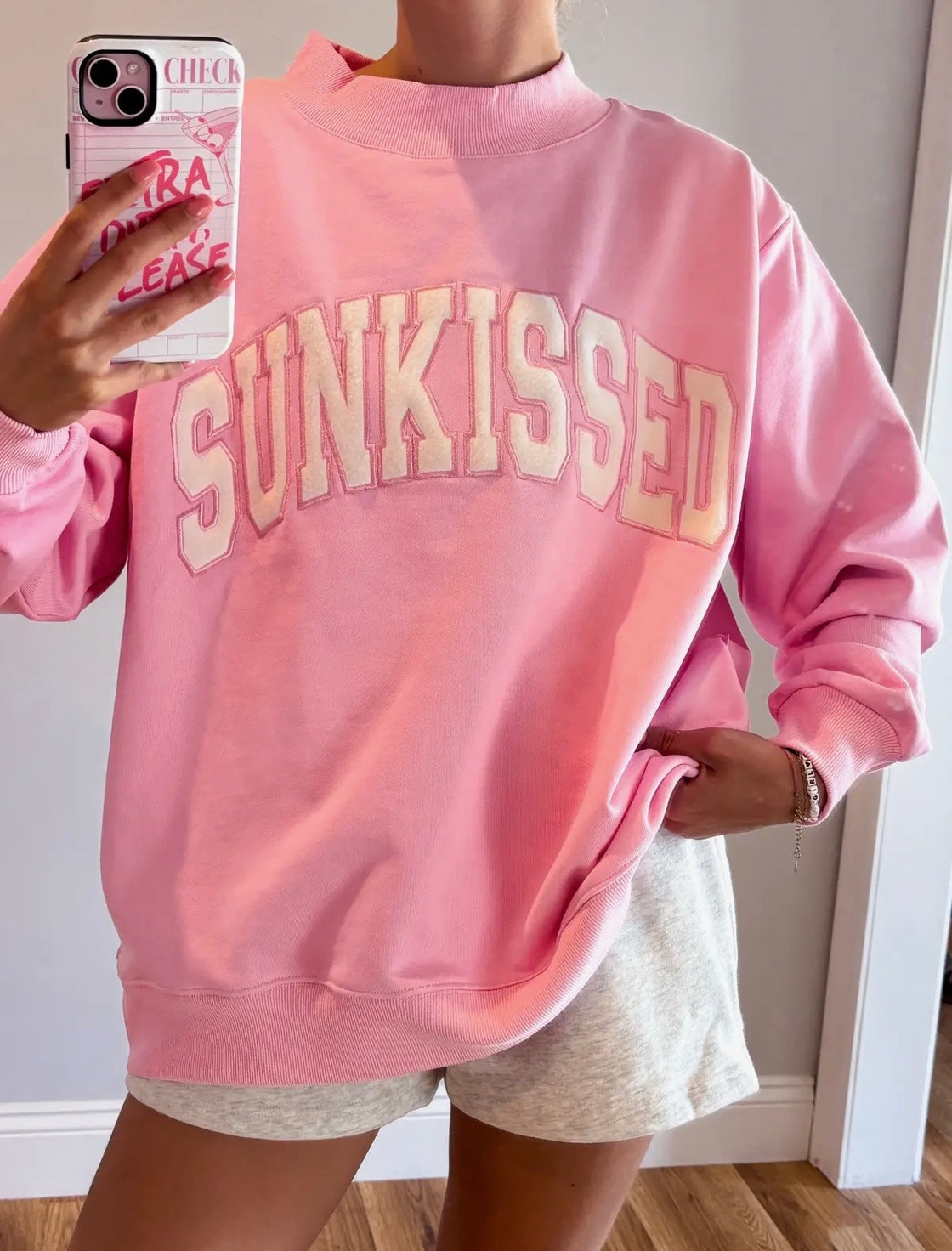 Lottie Pink Sun-kissed Mockneck