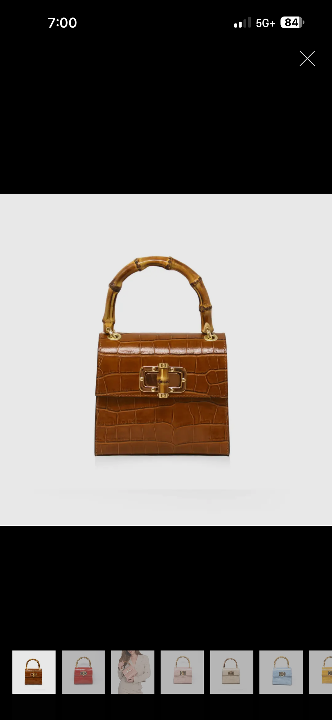 CAMEL Genuine Italian Leather Bamboo
Handle Bag