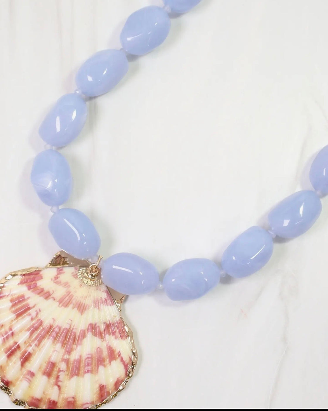 Sallisaw Shell Beaded Necklace Blue