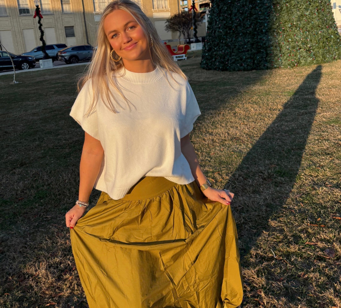 Palms Wide Waistband Skirt