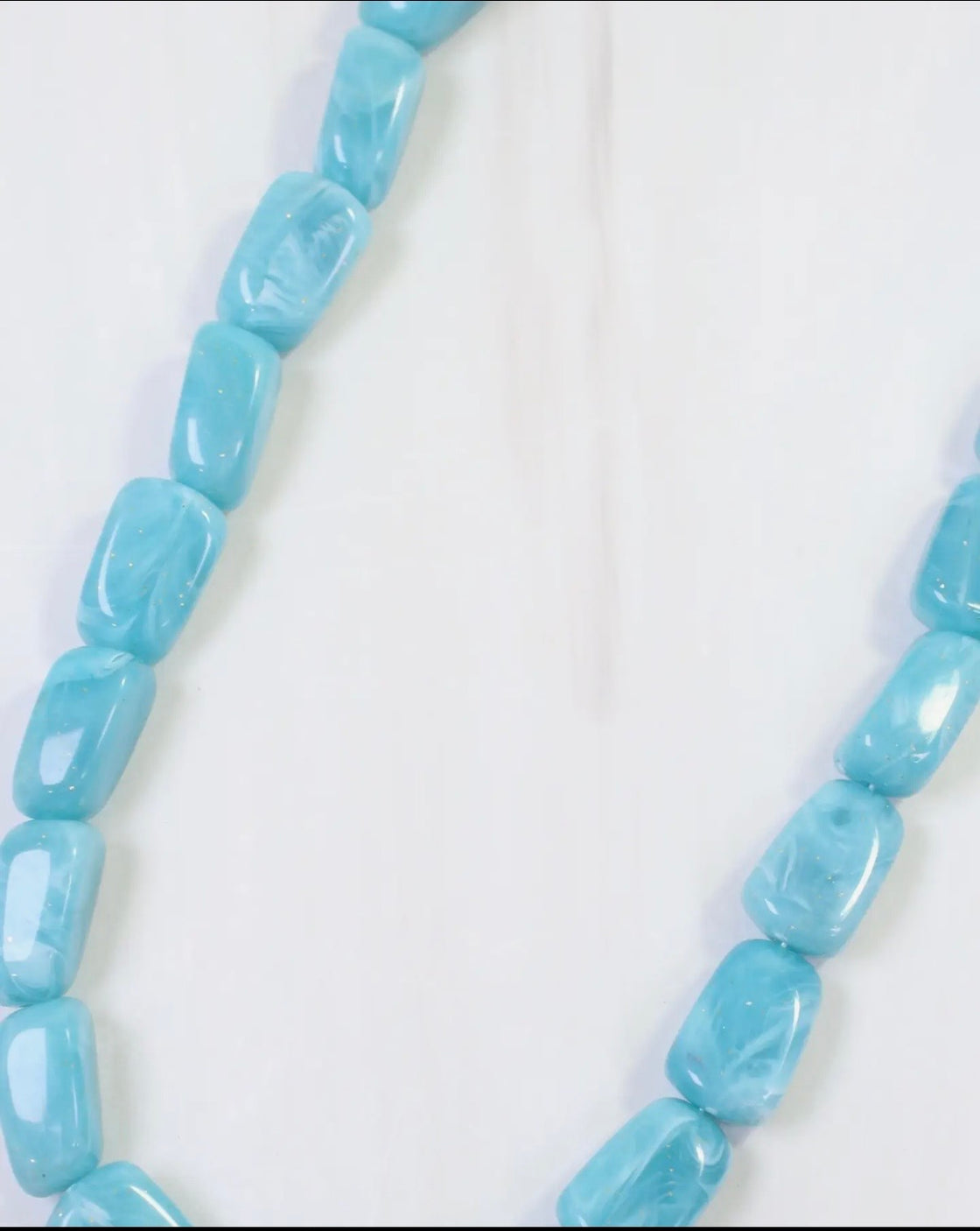 Gawler Marble Beaded Necklace Aqua