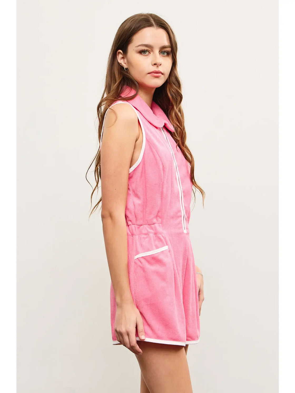 CANDY PINK Terry Towel Romper