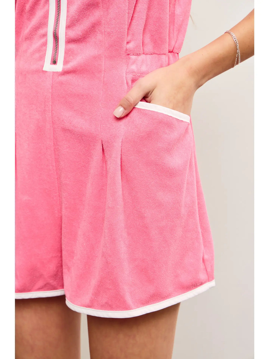 CANDY PINK Terry Towel Romper