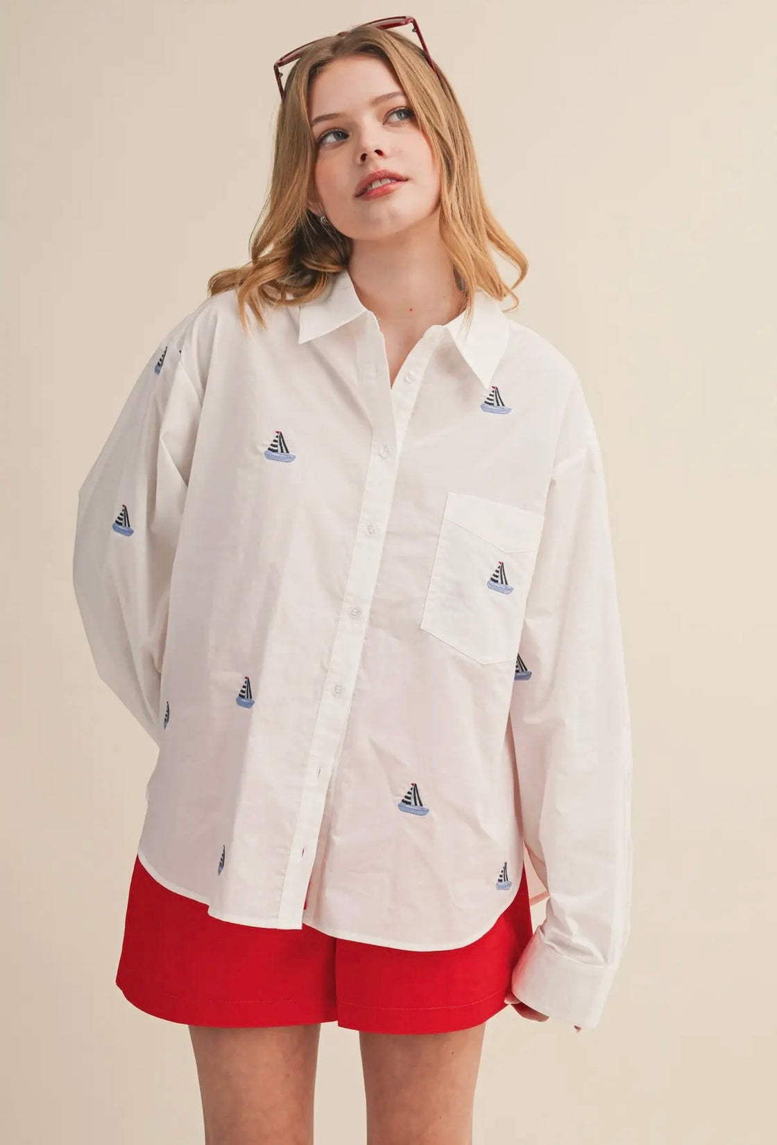 Sailboat Heaven button down