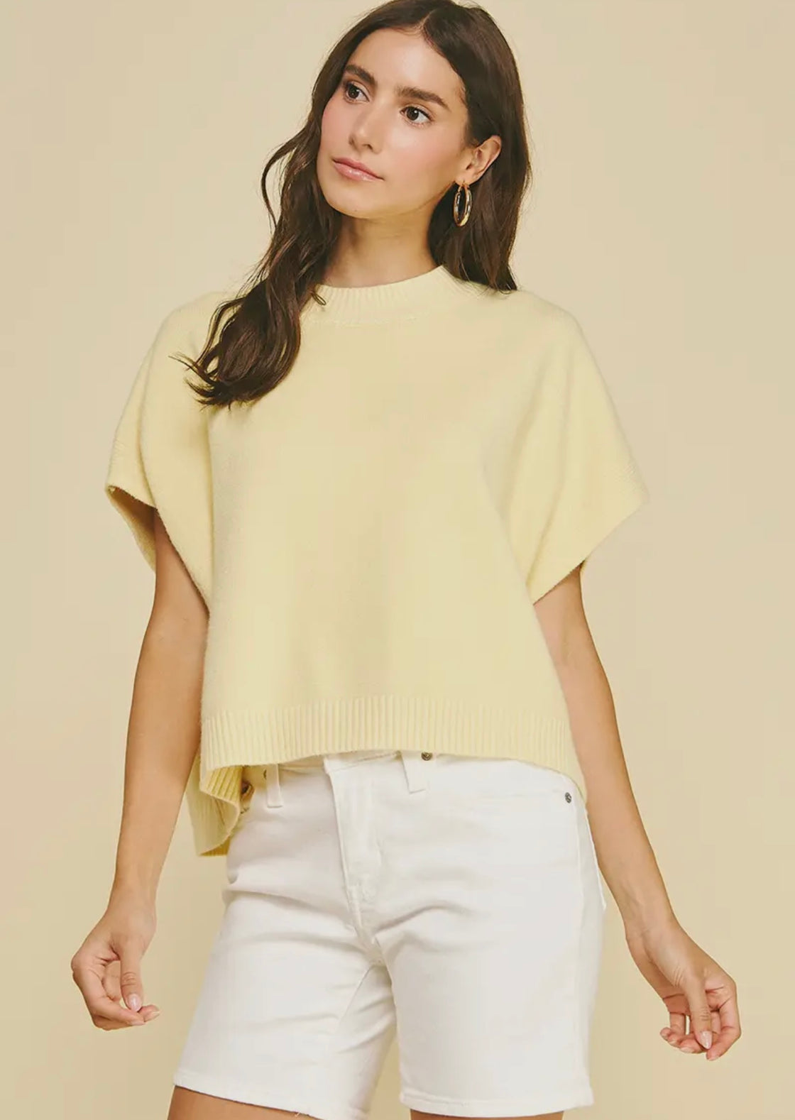 Lemon Dropped shoulder sweater top