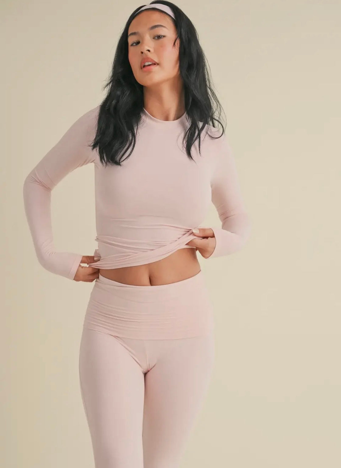 Soft knit jersey long sleeve tee