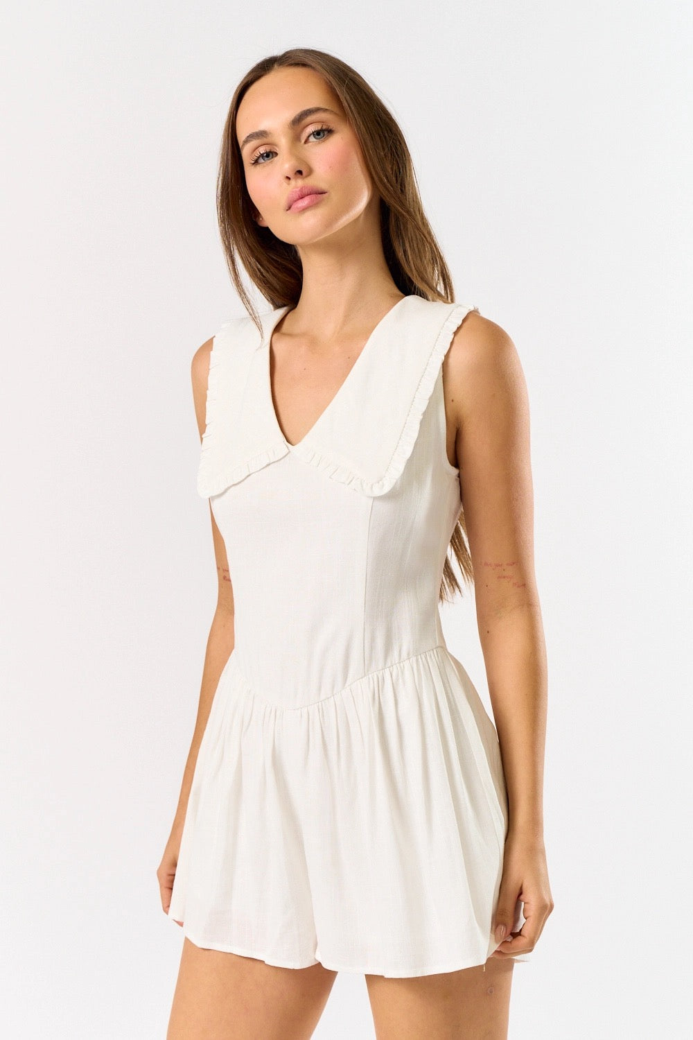 Linen Collar Romper