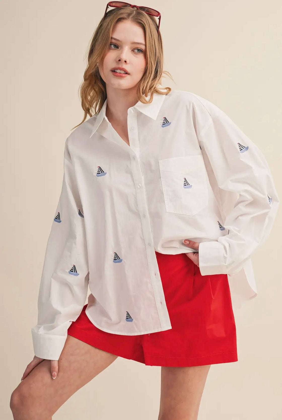 Sailboat Heaven button down