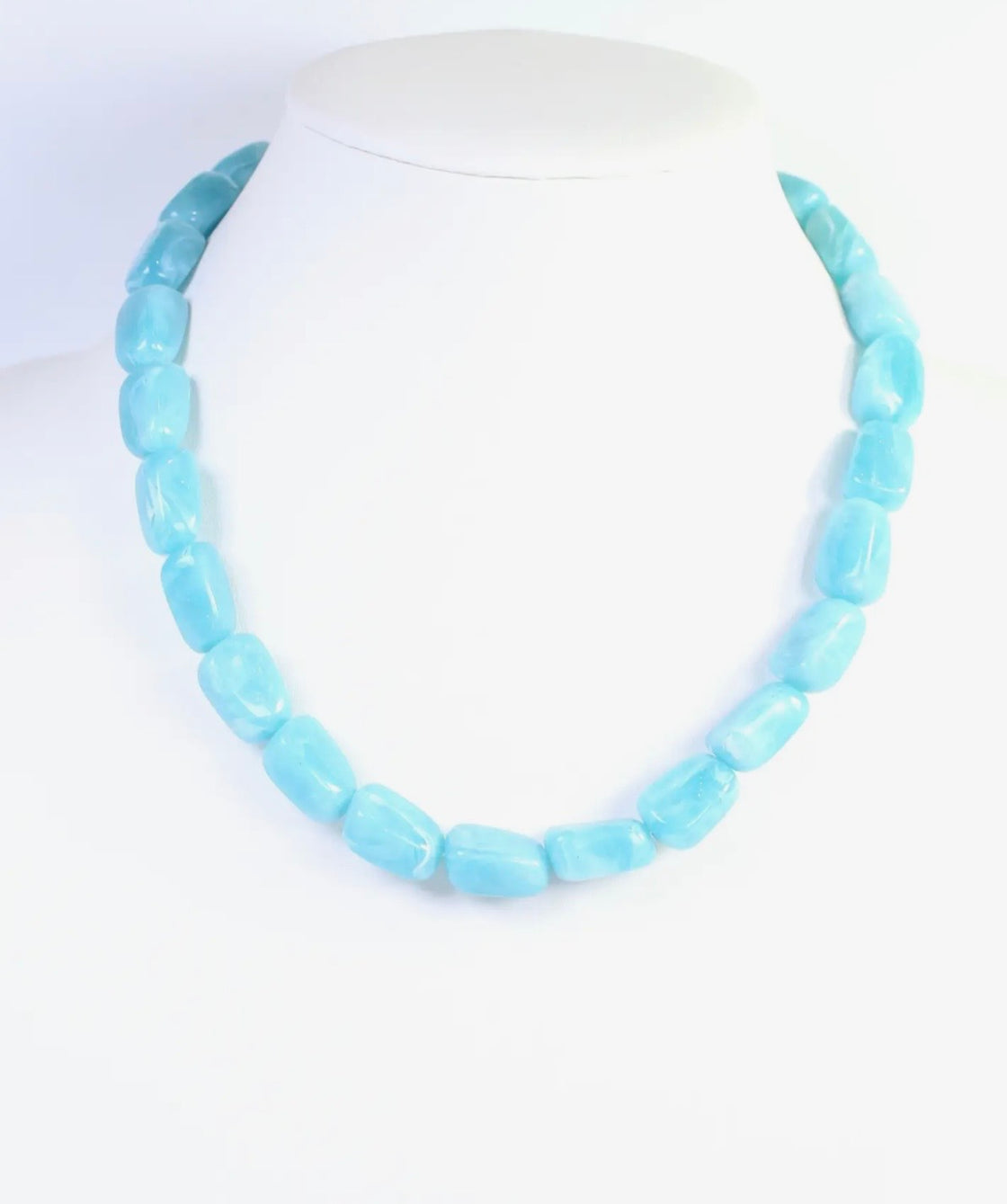 Gawler Marble Beaded Necklace Aqua