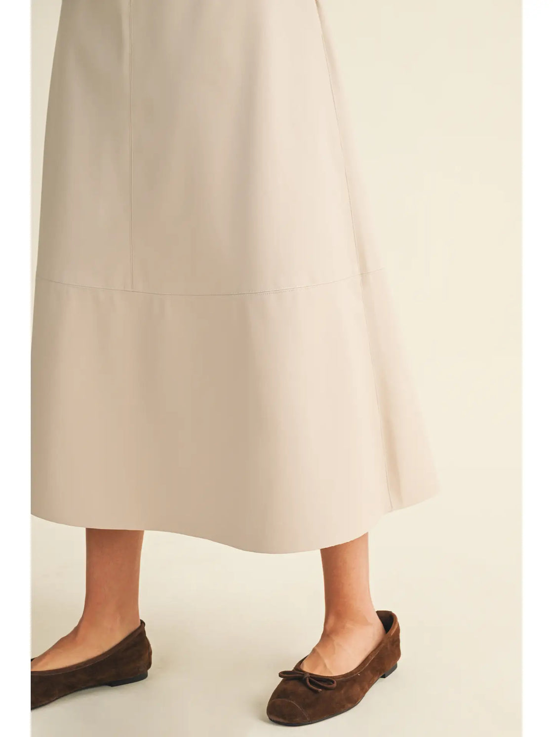 Belted Flare Cut Edge Skirt