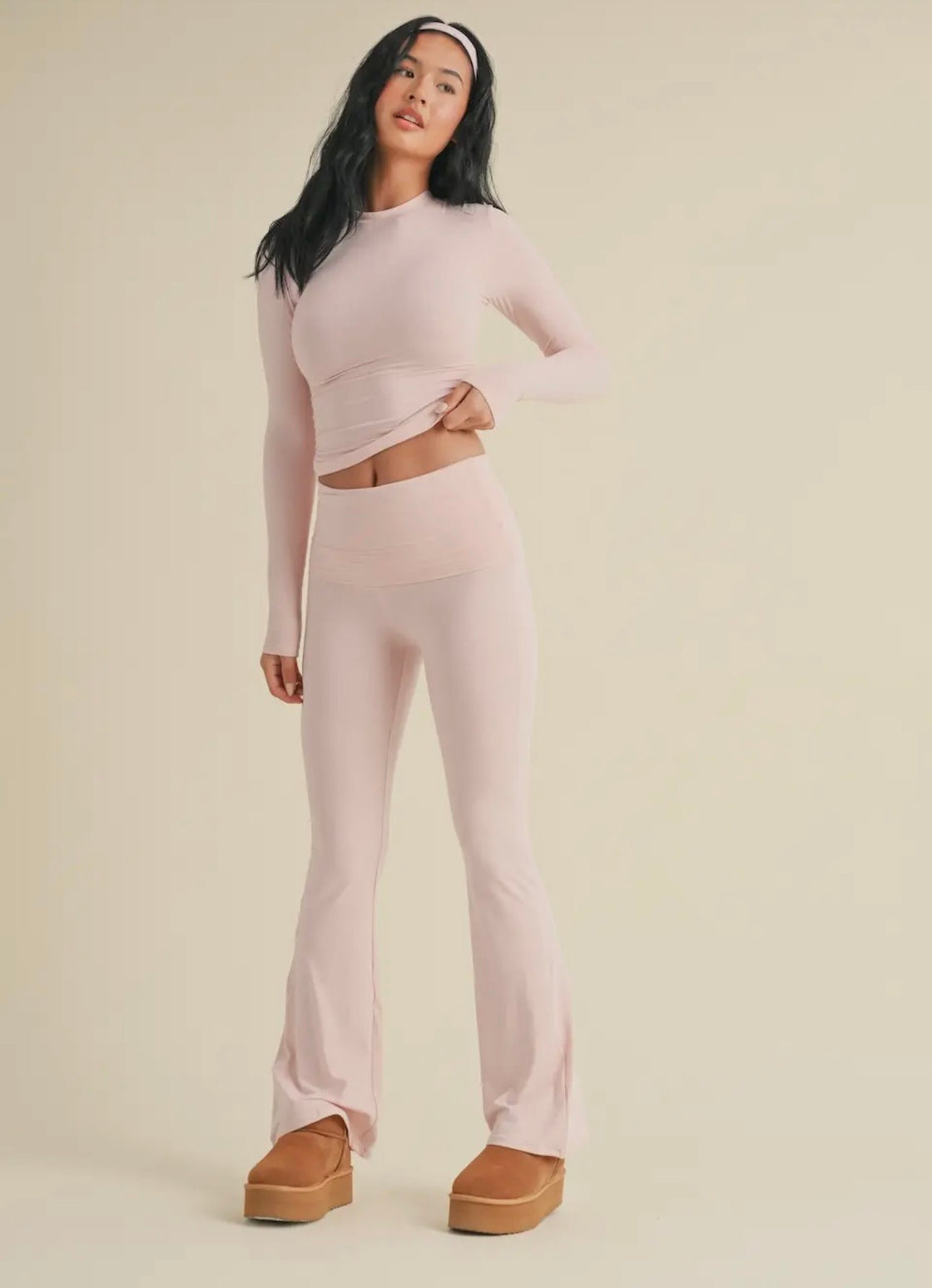 Soft knit jersey long sleeve tee
