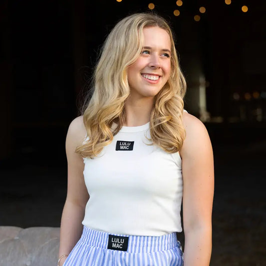 White Lulu Mac Solid Tank Tops