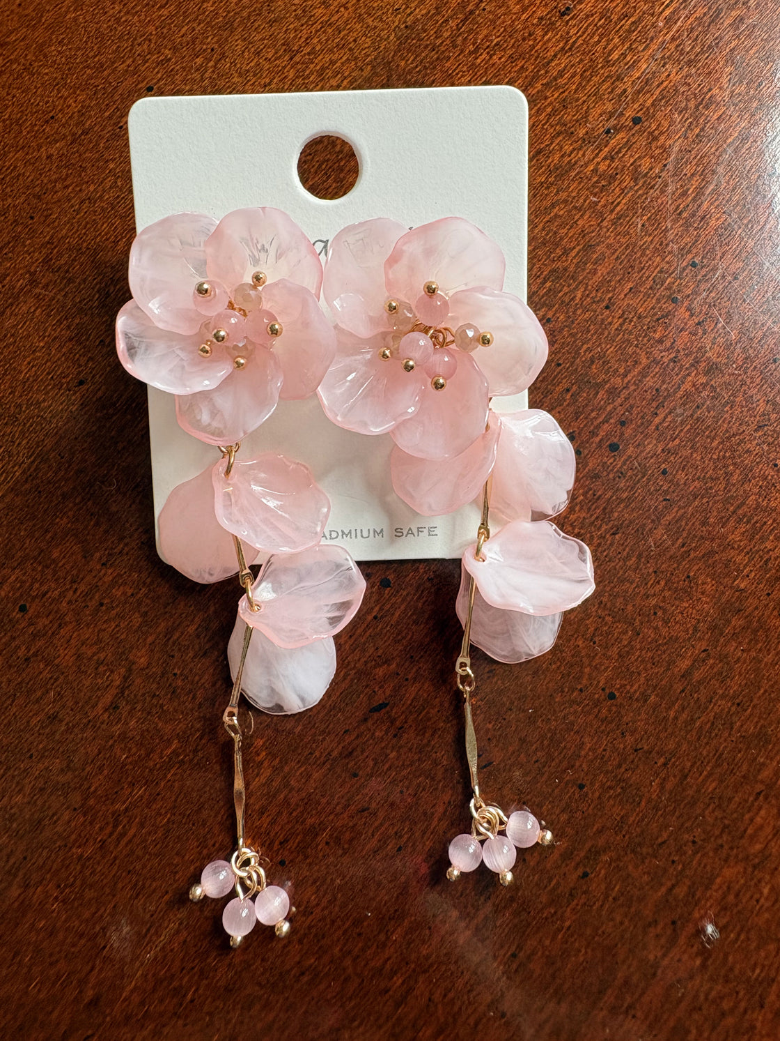 Pink Acrylic Flower Earring