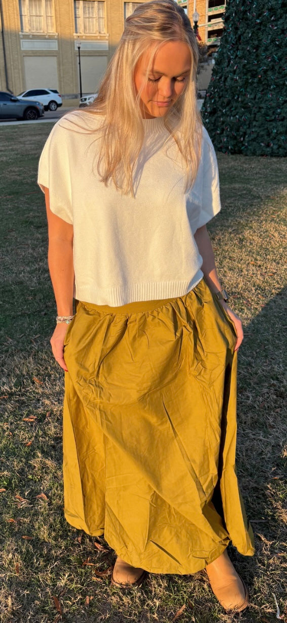 Palms Wide Waistband Skirt
