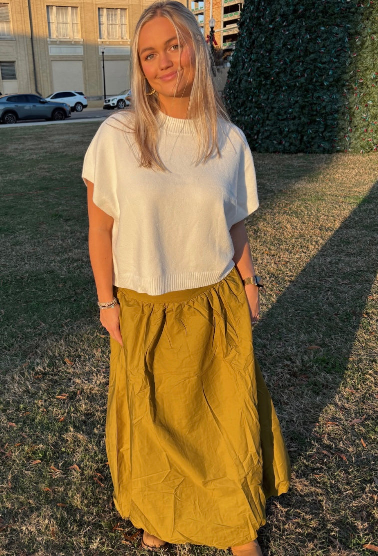 Palms Wide Waistband Skirt