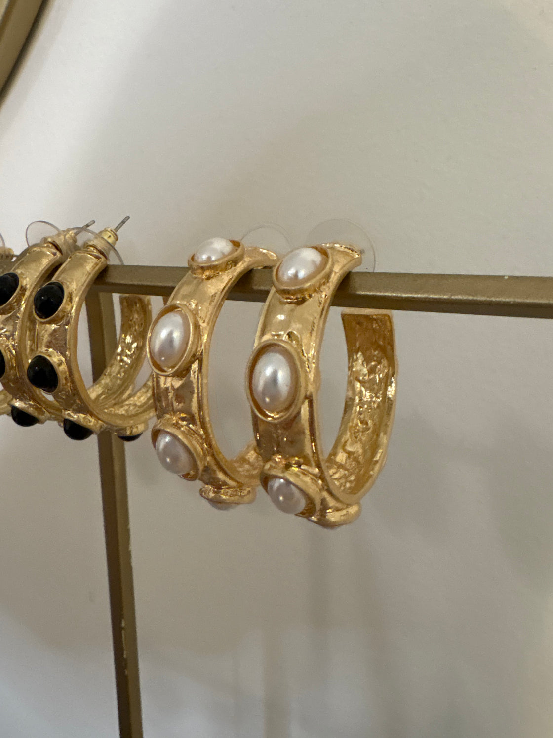 Pearl Gemstone Hoops