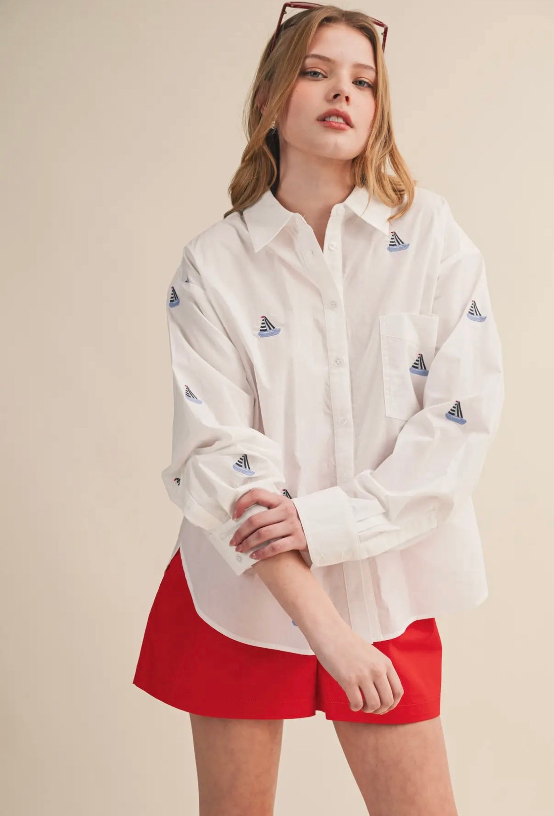 Sailboat Heaven button down