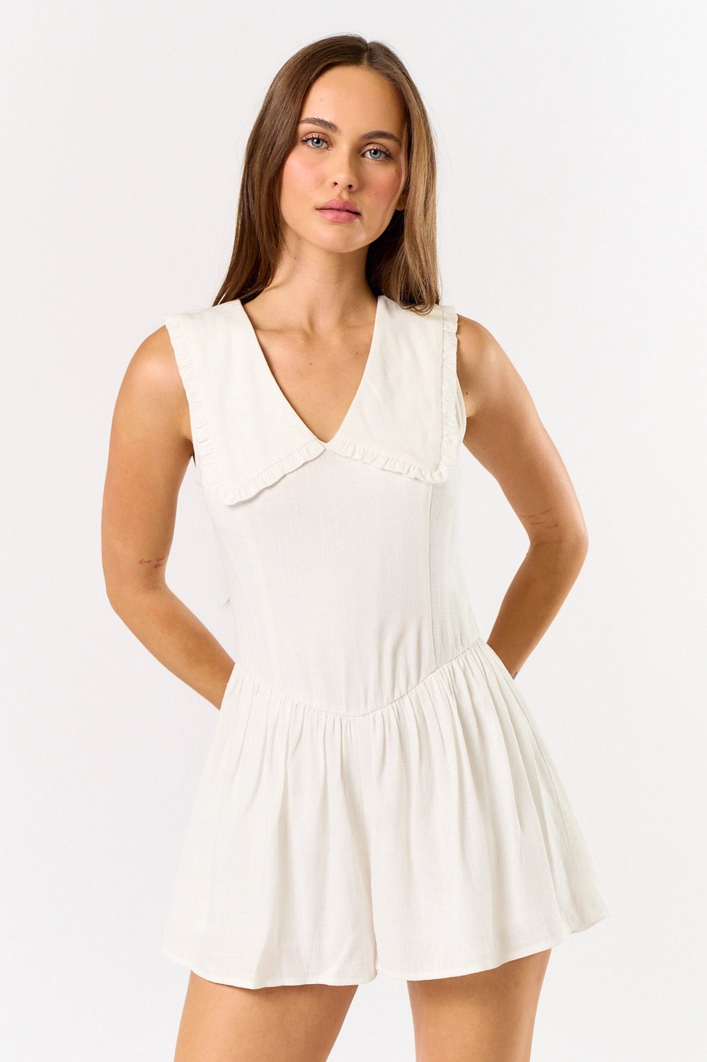 Linen Collar Romper