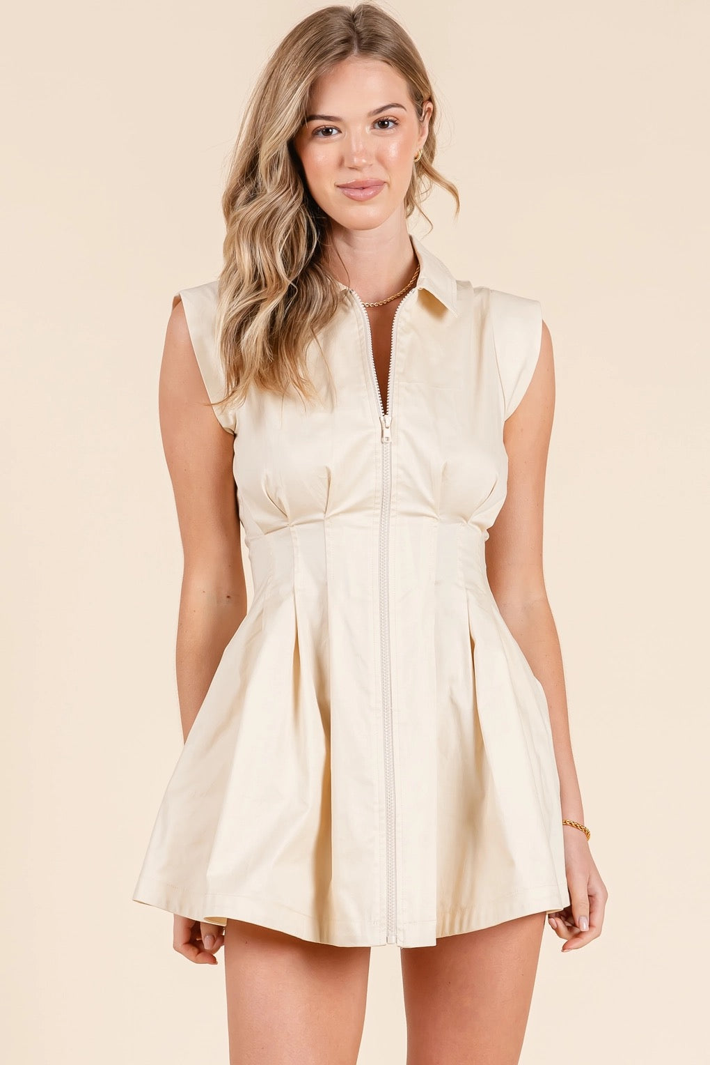 The Everyday Mini Pleated Shirt Dress