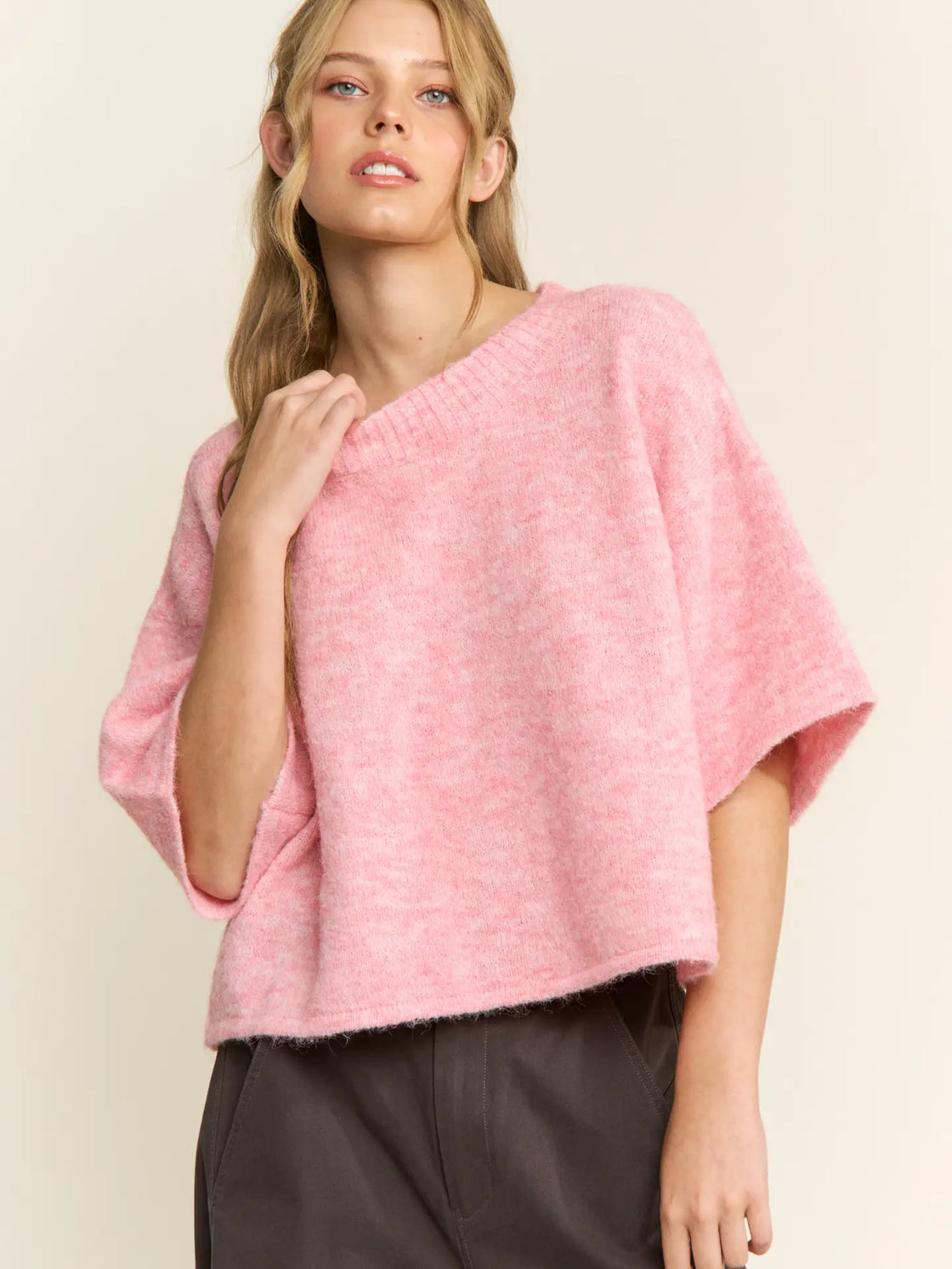 Soft Knit Cropped Sweater Top