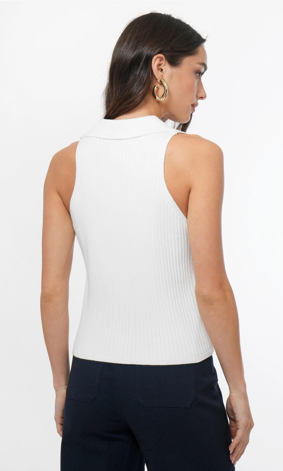 Tatiana Button Front Collared Knit Vest