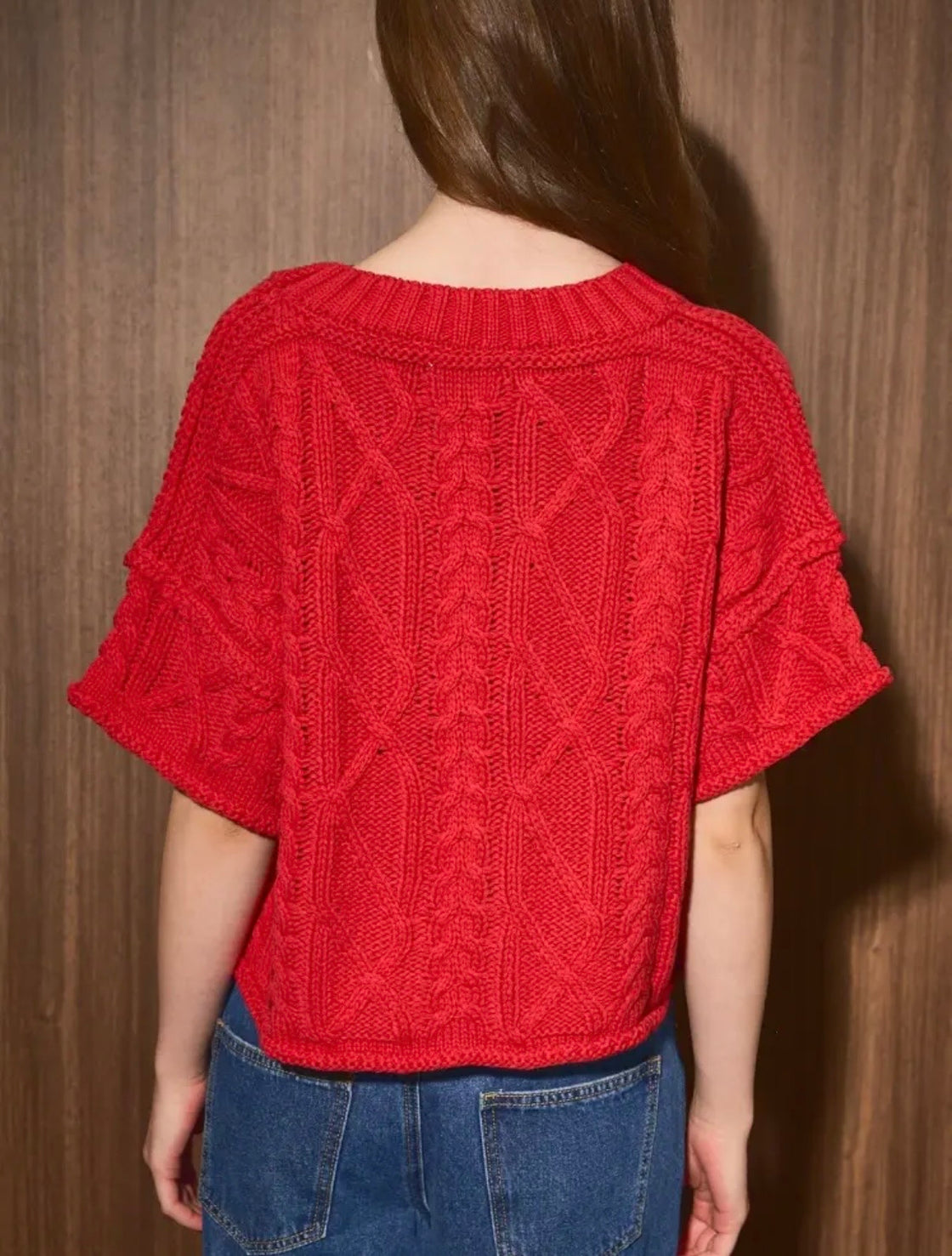 The Kennedy Cable Knit Sweater – Red ❤️✨