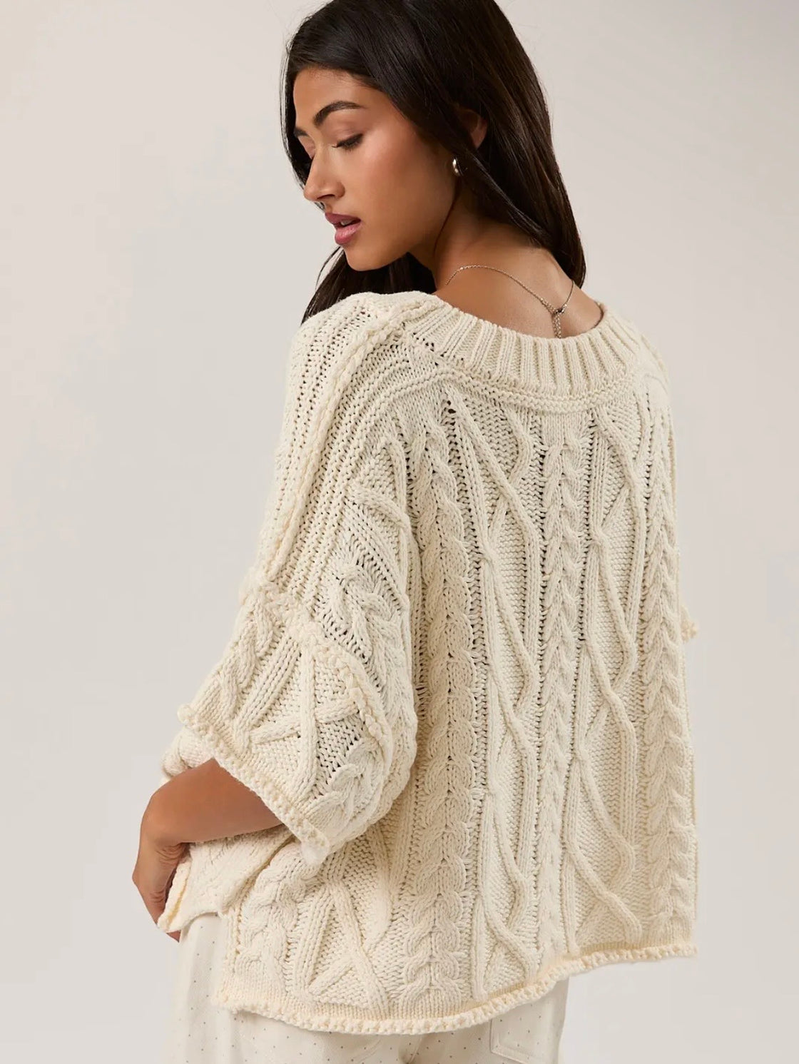 The Mary Jane Cable Knit Sweater – Ivory 🤍✨