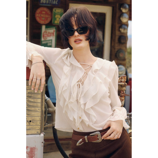 Erosion and Light Frilly Chiffon Blouse